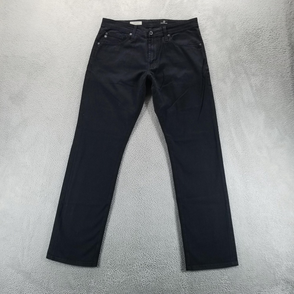 AG Jeans Mens 31x32 Black The Graduate Straight Dark Wash Stretch Comfort Denim